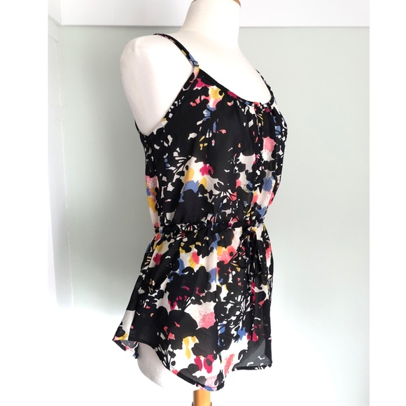 Black Abstract Floral Tunic Tank - Picture 3 of 6